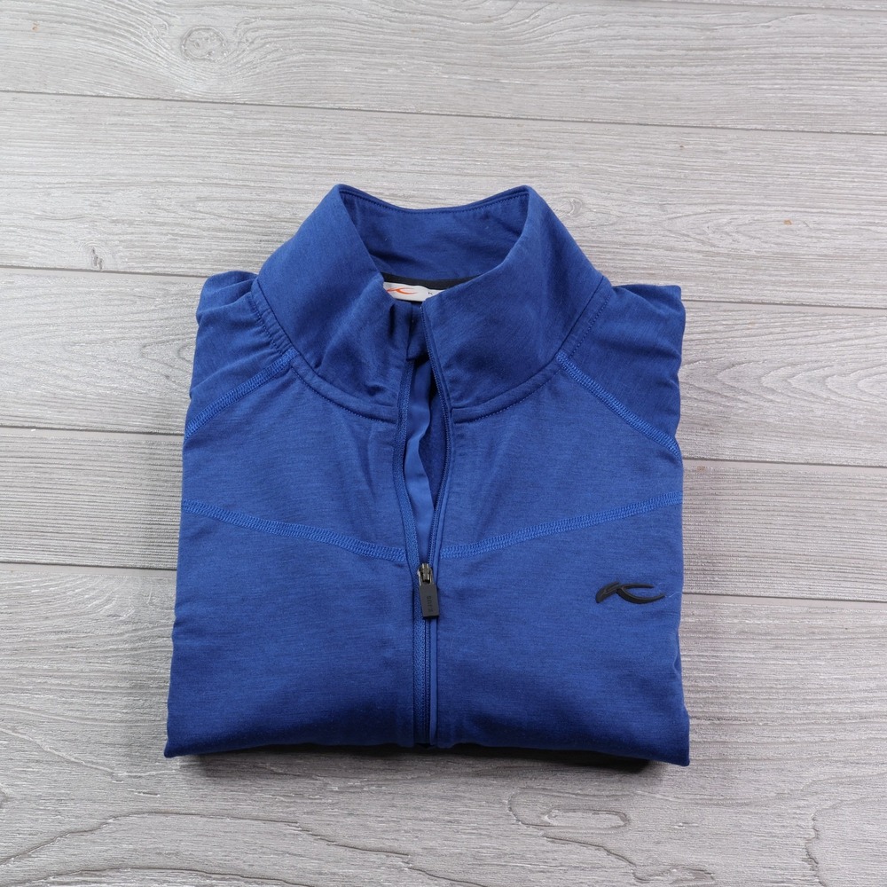KJUS Trace Half-Zip Pullover Men's XL 54 Blue Golf Mid Layer Stretch